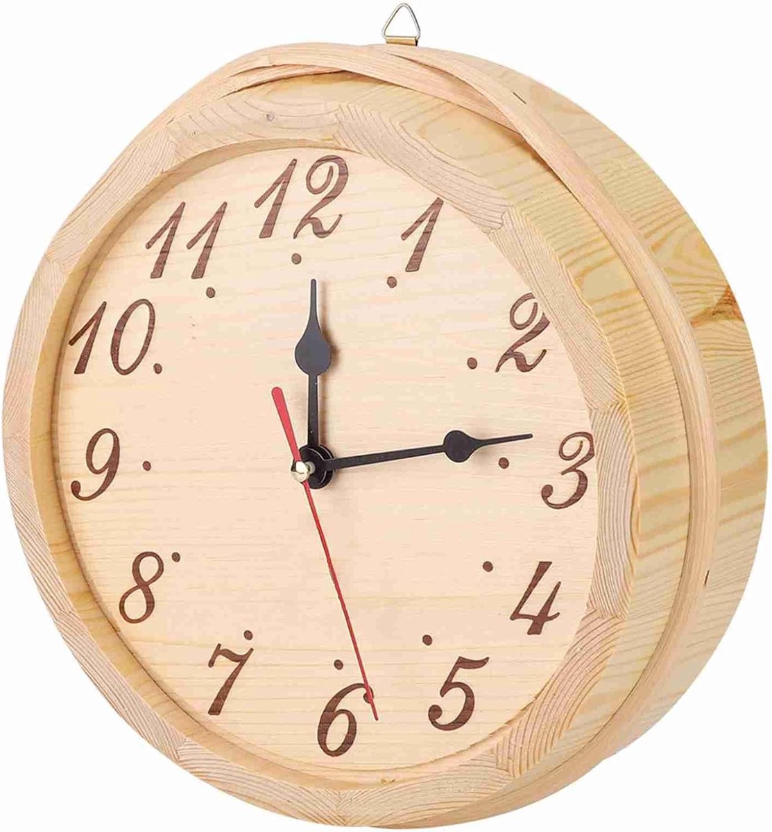 Grote Houten Sauna Klok voor Thuisgebruik, Moderne Stijl, Ideaal voor Sauna Accessoires en Woondecoratie