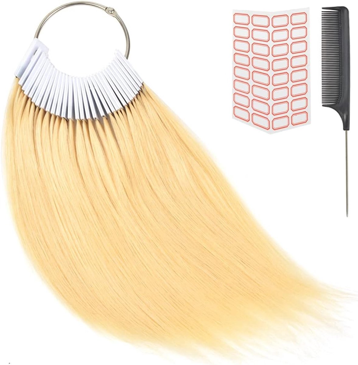 30 Stuks Echte Menselijke Haar Kleurstaaltjes voor Natuurlijke Haarkleur en Salon Training (Blond, Kleurtesten, Haarverf)
