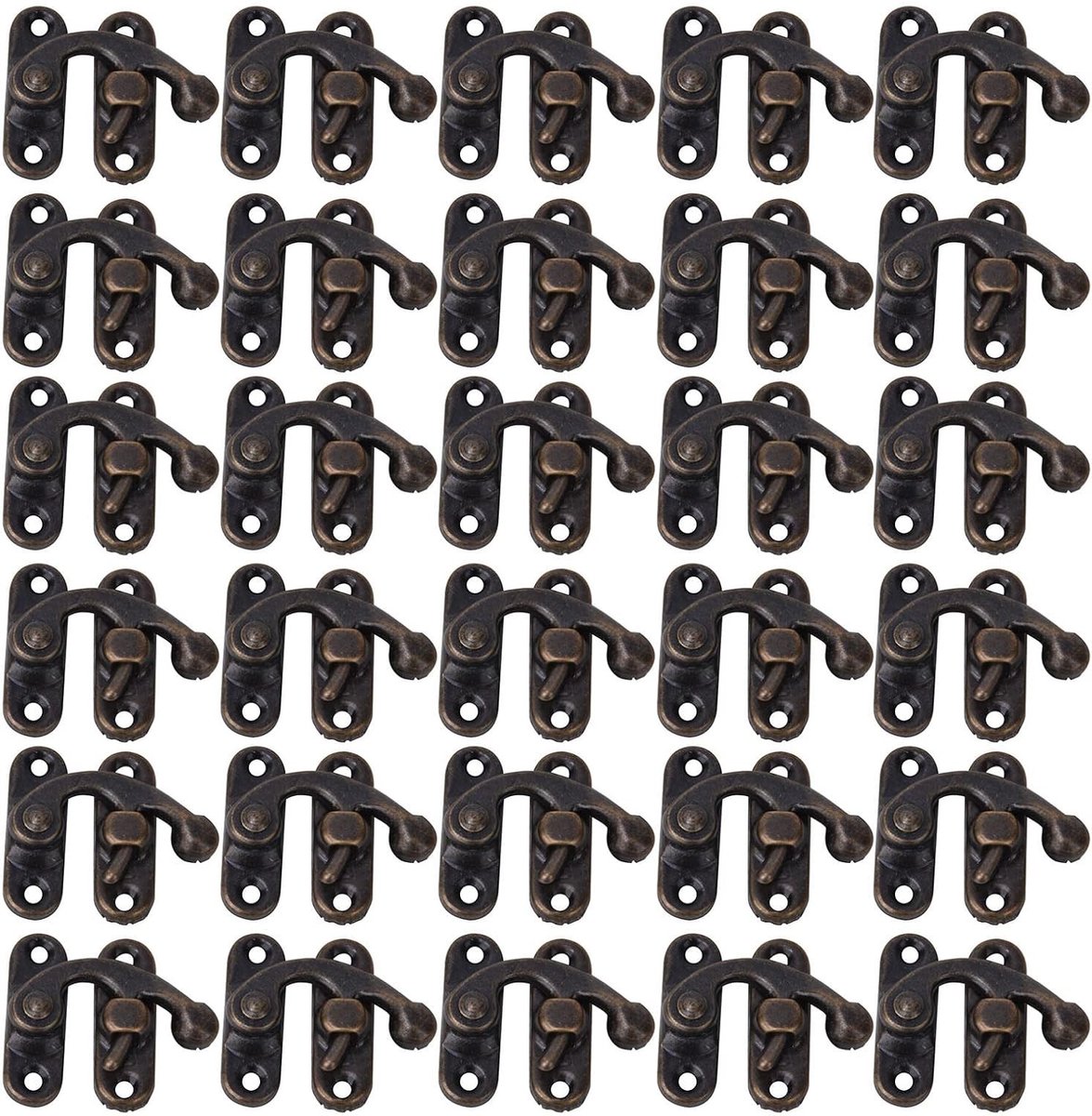 Haakgespen voor Sieradendozen en Geschenkdozen - Langdurige IJzeren Haken in Brons, Geel en Zilver - 30 Stuks van 3,2 x 2,8 cm
