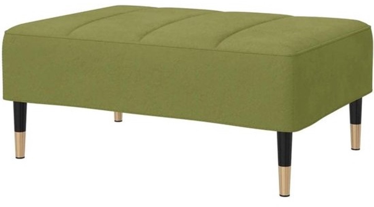 Voetenbank Fluweel - Poef Krukje - Voeten Rusten - Zacht Comfortabel - 78x56x32 cm - Lichtgroen
