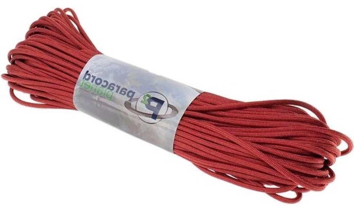 Paracord Touw - Parachute Koord - Outdoor Activiteiten - Gecertificeerd Type III - 4mm Diameter - Rood