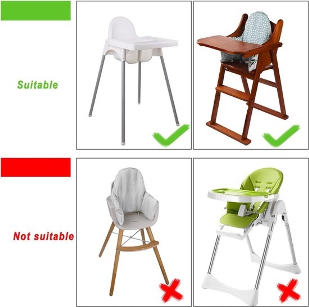 Kinderstoelkussen - Stoelkussen Baby - Comfortabel Zitten - Opblaasbaar Ontwerp - 268 x 255 cm - Bladpatroon