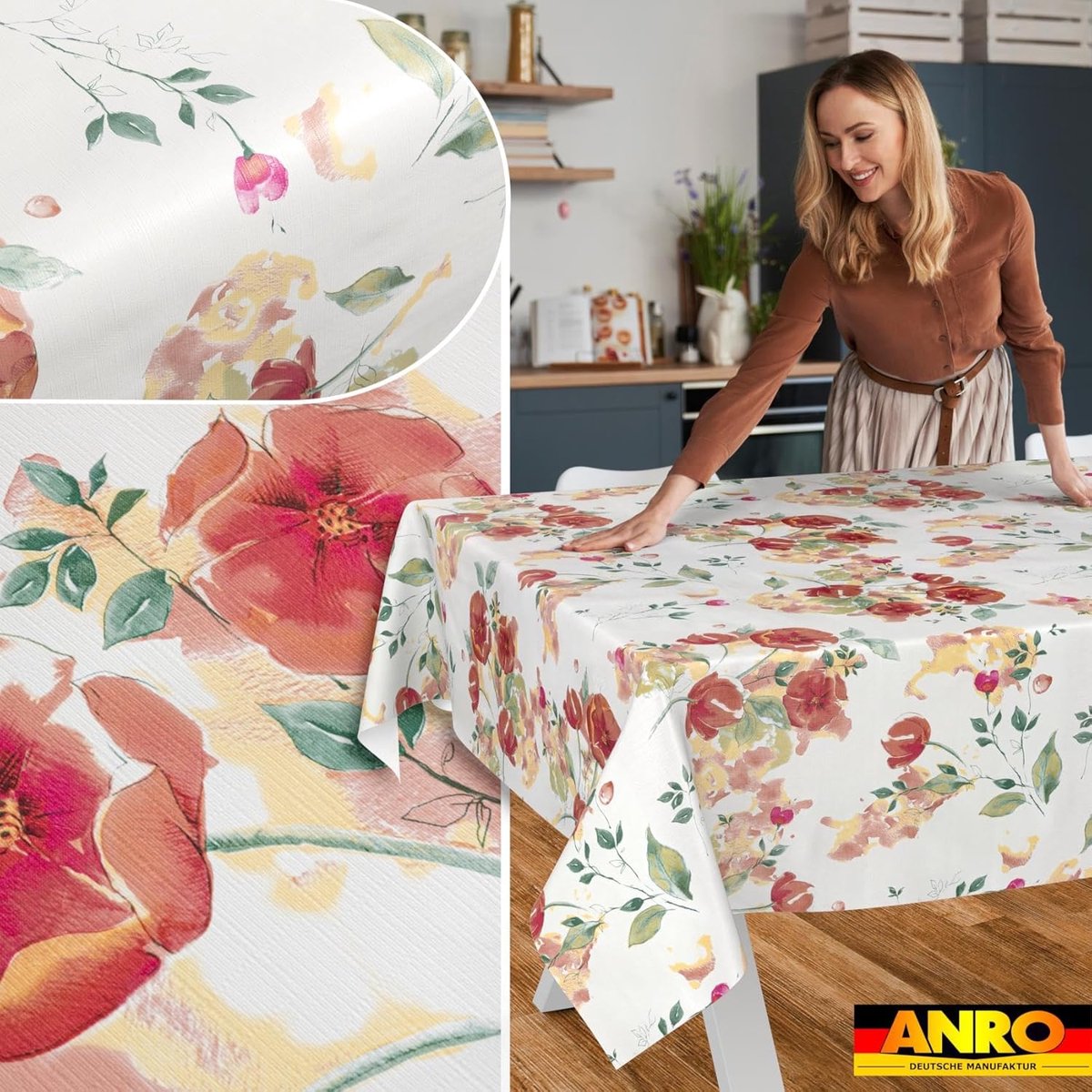 Oliezeil Tafelkleed - Wasbaar Kleed Tuin - Bescherming Tafeloppervlak - Lotus Effect - 350 x 140 cm - Meerkleurig