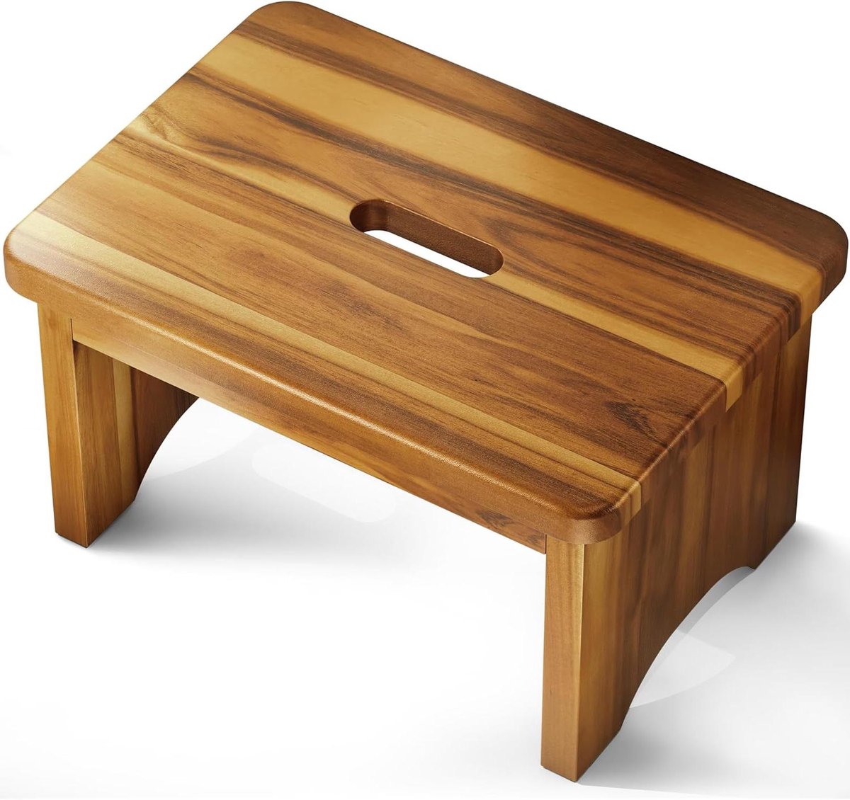 Houten Opstapkruk - Opstapje Krukje - Extra Hoogte Creëren - Natuurlijk Acacia Hout - 20 cm Hoog - Houtkleur