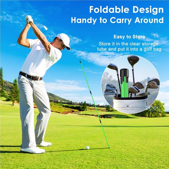 Golf Alignment Sticks - Oefenstokken Golf - Golfswing Verbeteren - Inklapbaar Ontwerp - 3 Stuks 122 cm - Groen van GOLF — afbeelding 2