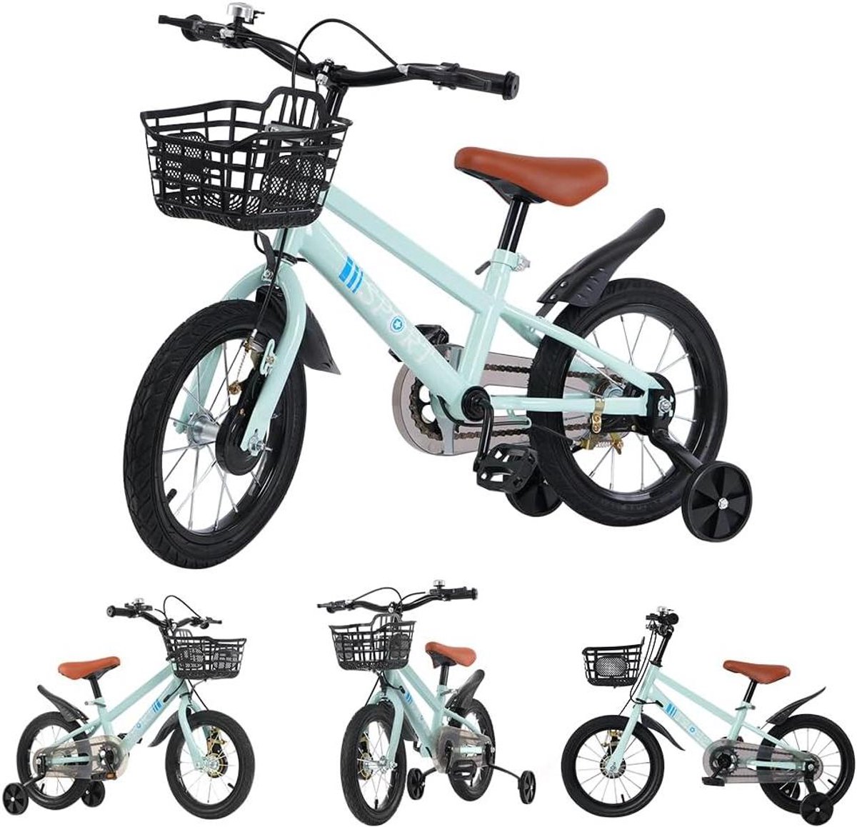 Kinderfiets - Loopfiets - Eerste fiets - Inclusief mand - 12 tot 18 inch - Blauw