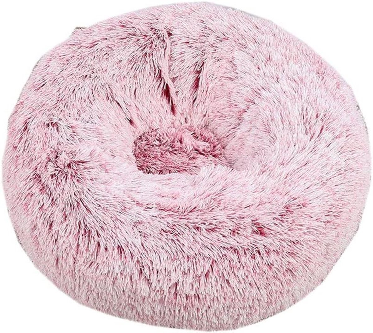 Pluche Huisdierbed - Hondenmand Kattenmand - Comfortabel Slapen - Antislip Onderkant - 60 cm Diameter - Roze Kleurverloop
