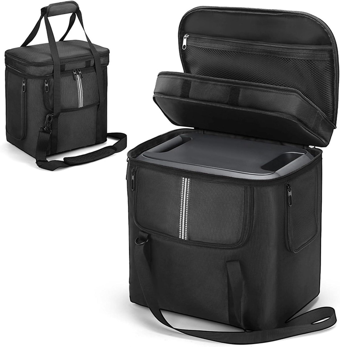 Draagbare Stroomunit Tas - Opbergtas Generator - Outdoor Activiteiten - Waterafstotend Materiaal - 35.5 x 25.4 x 14.5 cm - Zwart