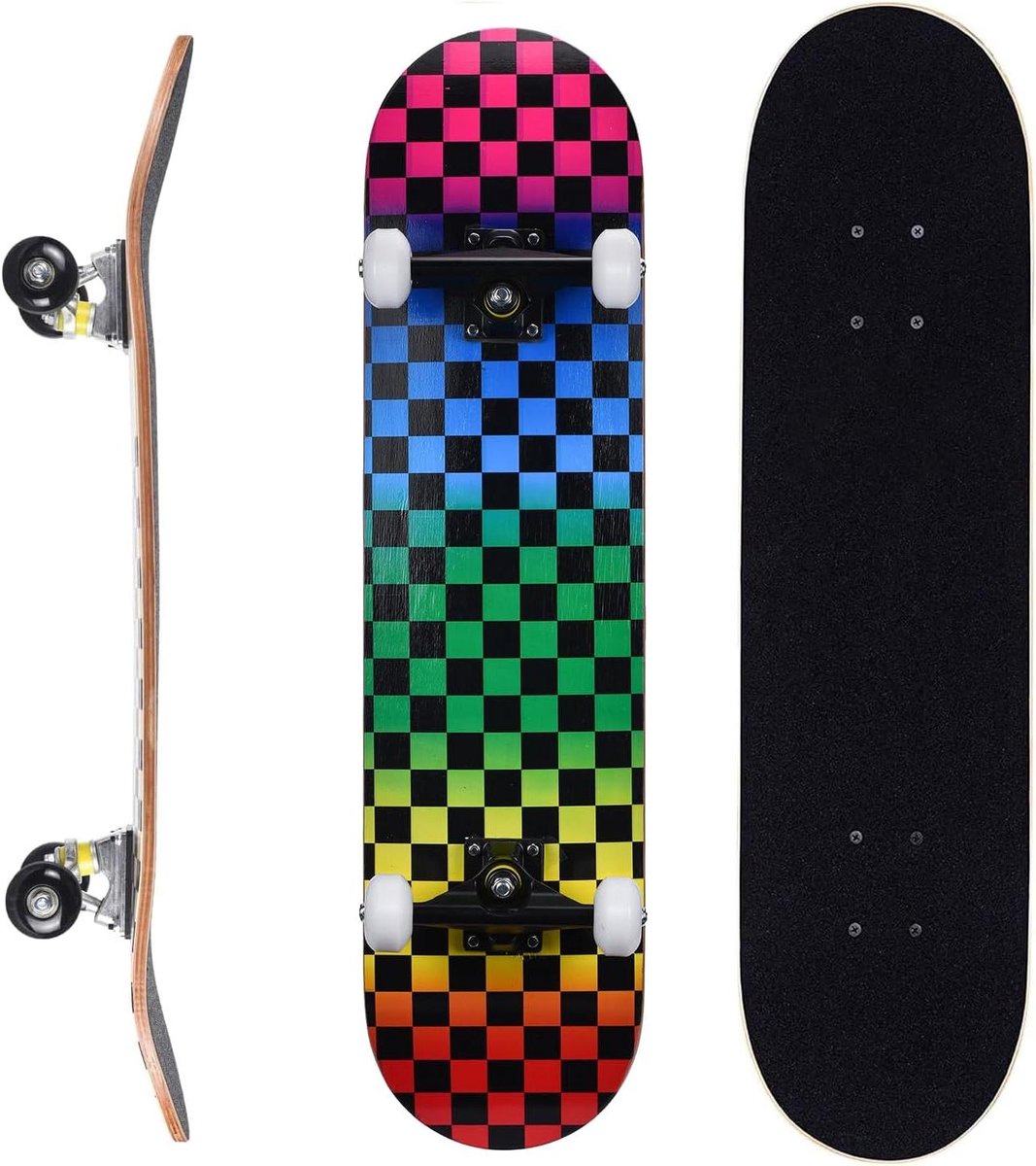Compleet Skateboard Beginners Skateboard Houten Skateboard Straat Skateboarding 7-laags Esdoornhout Dek 80 x 20 cm
