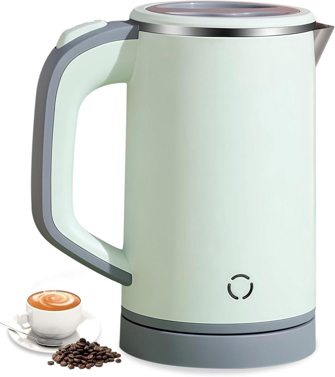 Reiswaterkoker - Mini waterkoker Draagbare waterkoker - Koffie en thee zetten - Snelkoken in 5 minuten - 800 ml - Groen