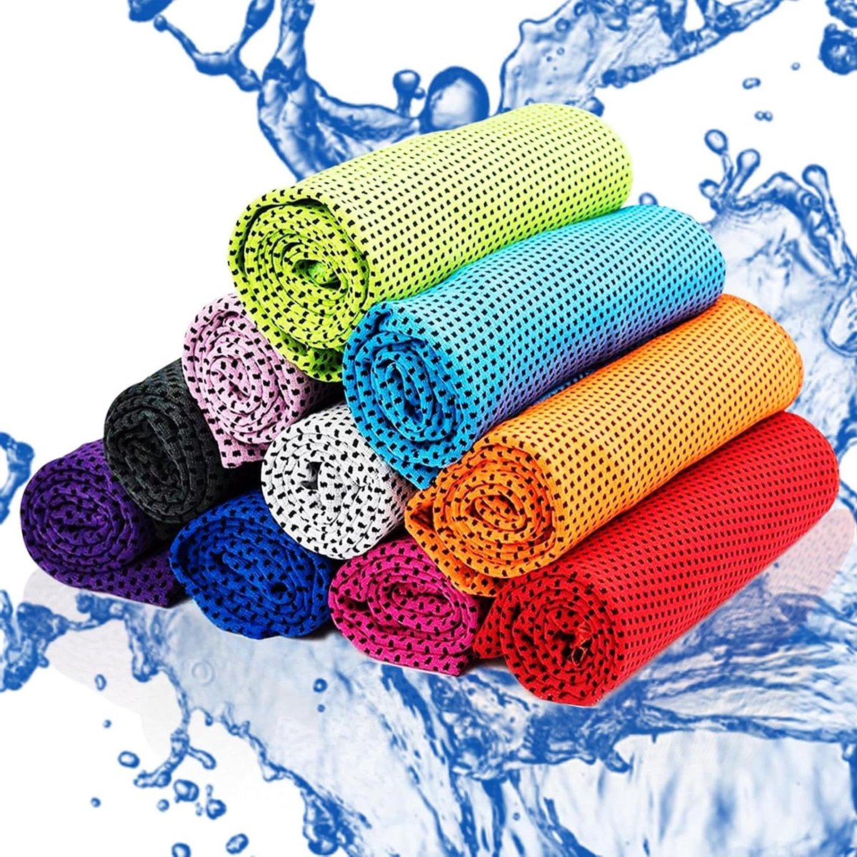 Verkoelende Handdoeken - Koelhanddoek Sportdoek - Sport en Ontspanning - Directe Koeling door Verdamping - 30 x 80 cm - Blauw