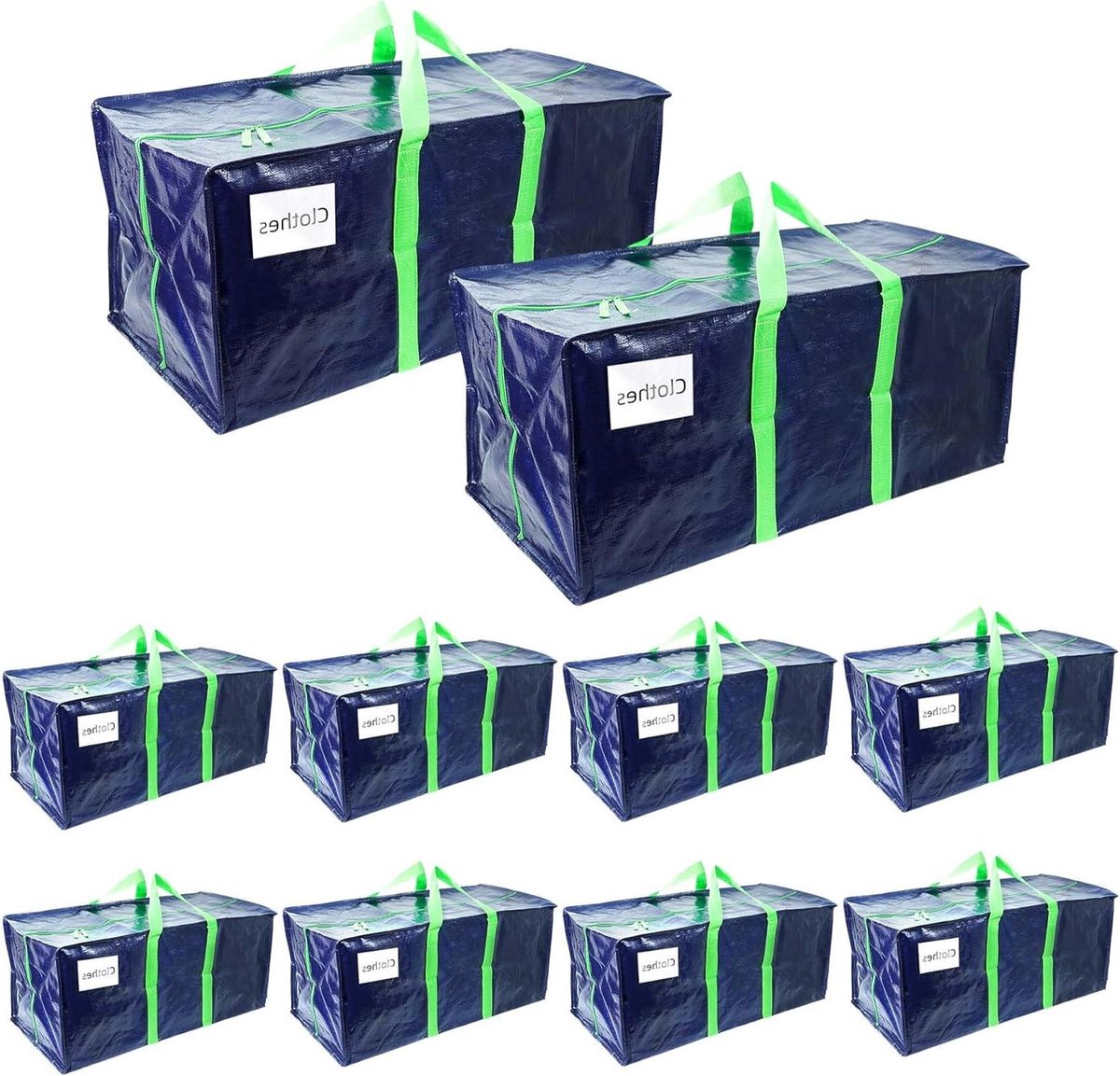 Grote Verhuis Opbergtassen - Opvouwbare Opslagtassen - Ruimtebesparend Opbergen - Drie Transportzijden - 88 Liter - Blauw