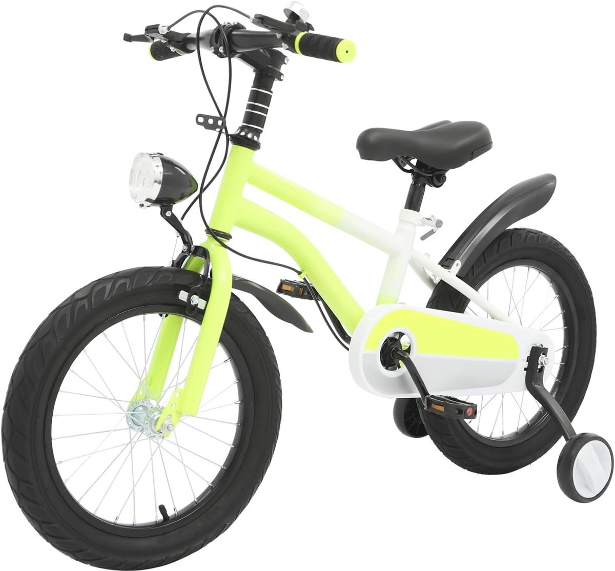 Kinderfiets sfiets sfiets Leren Fietsen Met LED Verlichting 16 inch Geel