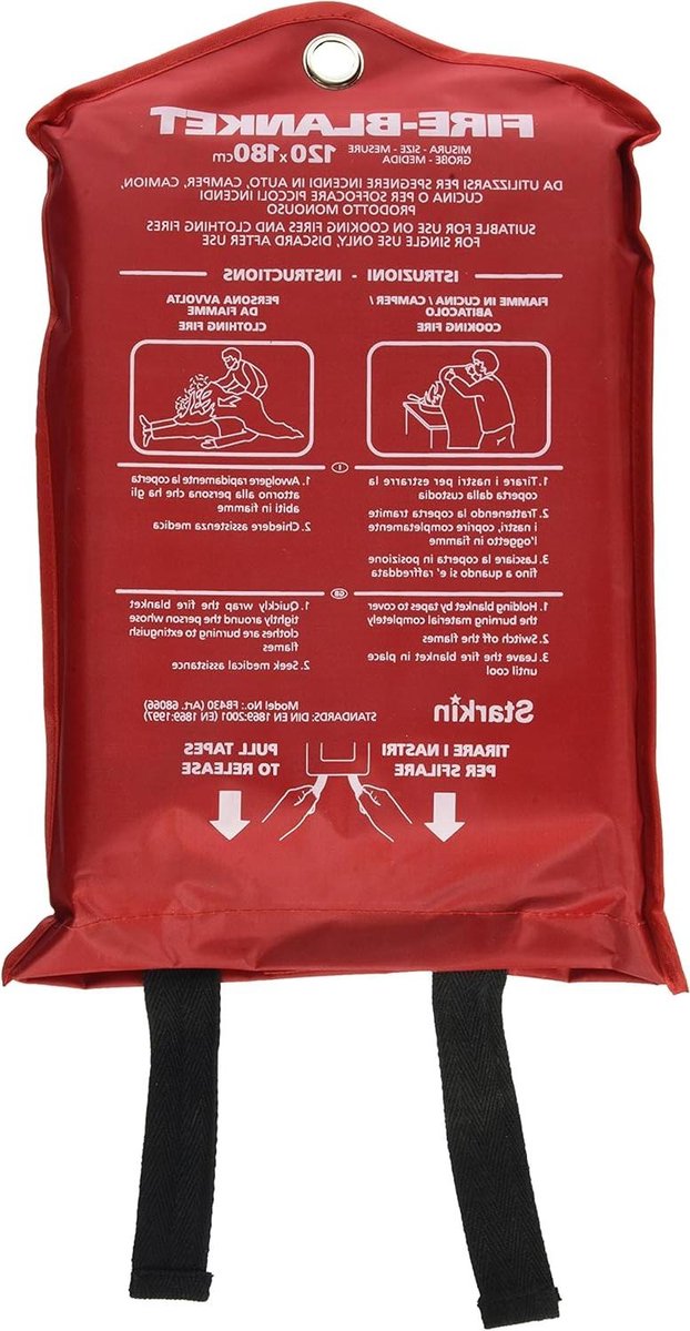 Vlamvertragende Deken - Nooddeken Veiligheid - Brandpreventie Huis - TÜV-getest EN 1869 - 12 x 18 m - Grijs