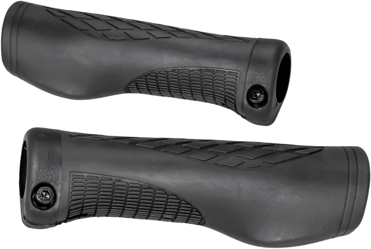 Fiets Handvatten - Stuur Handvatten Ergonomisch - Comfortabel Fietsen - Schokabsorberend Vexk Rubber - 131.7 mm - Zwart
