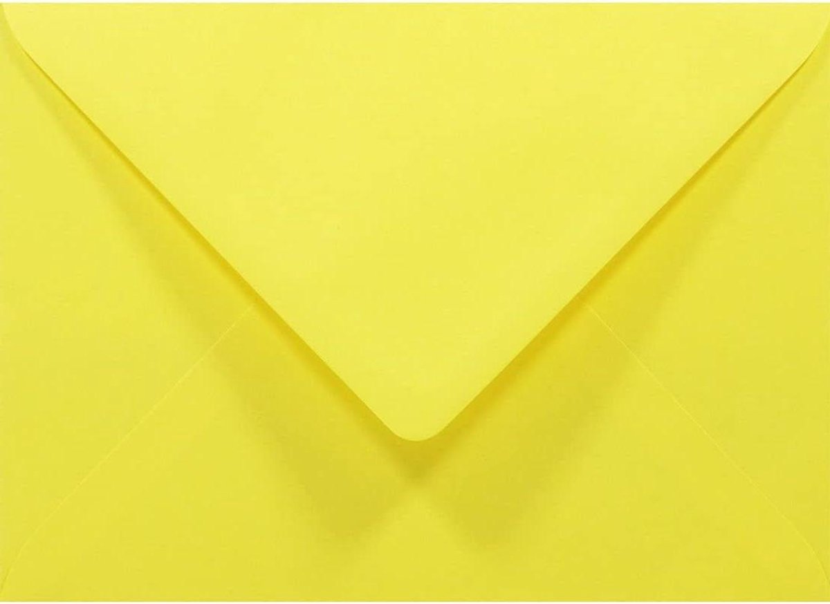 Gele Enveloppen - Wenskaart Enveloppen - Kaarten Versturen - Puntklep Zonder Venster - 125x175mm - Geel
