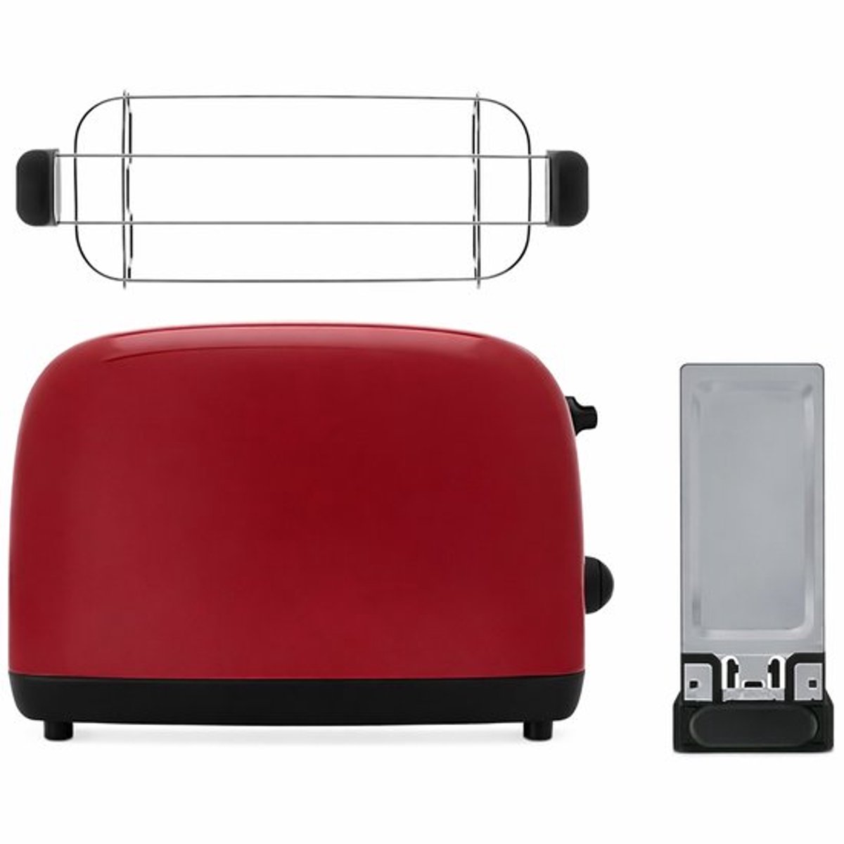 Toaster 2 Sneden – Broodrooster – Rood – RVS Behuizing – Extra Brede