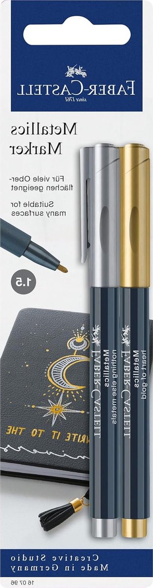 Metallic Stiften - Vezelpunt Markers - Creatief Versieren - Waterproof Na Fixatie - 1.5 mm Lijndikte - Goud Zilver