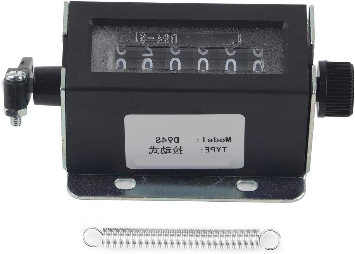 Mechanische Teller - Handmatige Teller - Industrieel Tellen - Resetbaar Met Draaiknop - 0-999999 Tellingen - Zilverkleurig