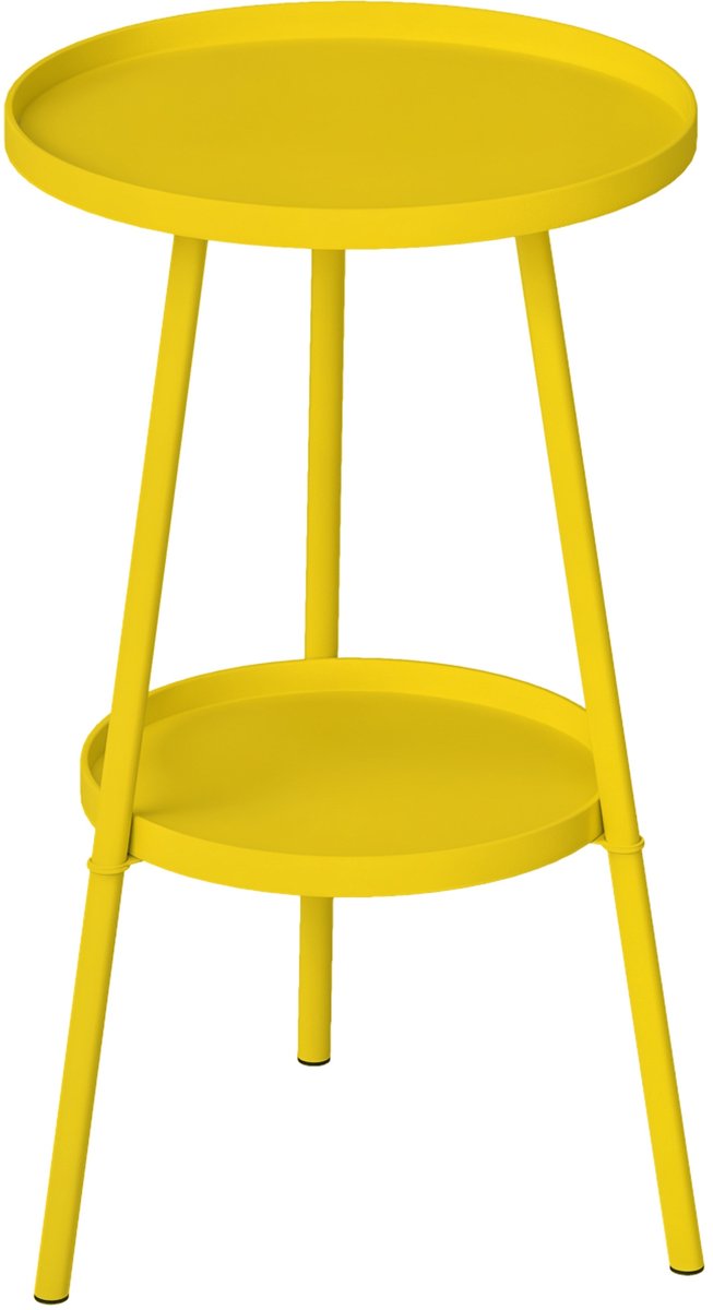 Outsunny bijzettafel voor op het terras - Metaal - 32x32x51cm - Geel