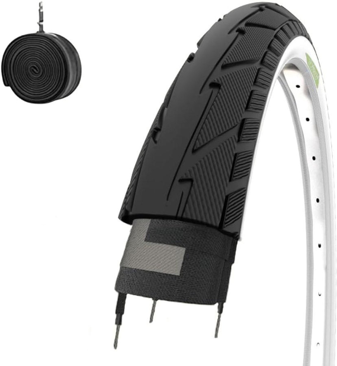 Fietsbanden Set - Binnenbanden - Stadsfiets Onderhoud - Inclusief Binnenband - 26 x 175 - Wit Zwart