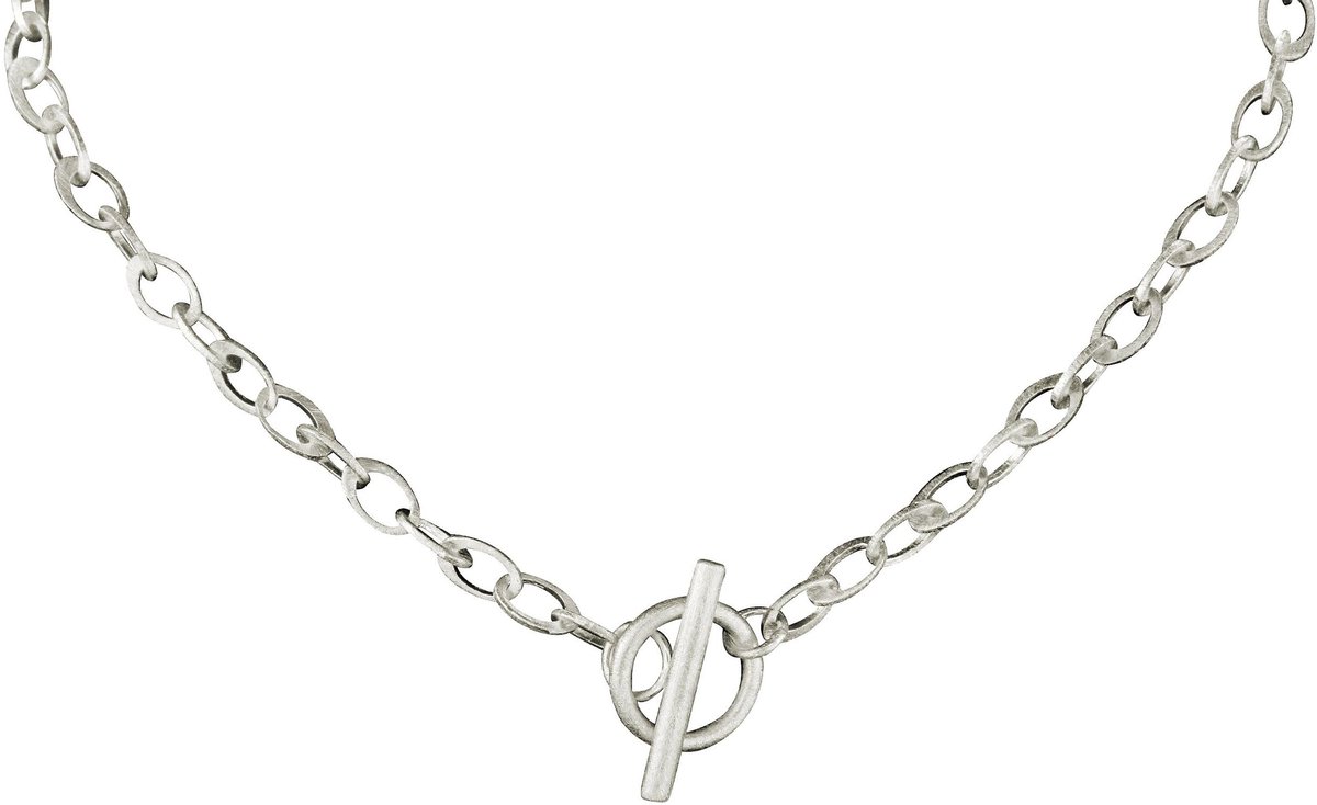 Schakelketting met knevelsluiting 44 cm geborsteld 925 sterling zilver