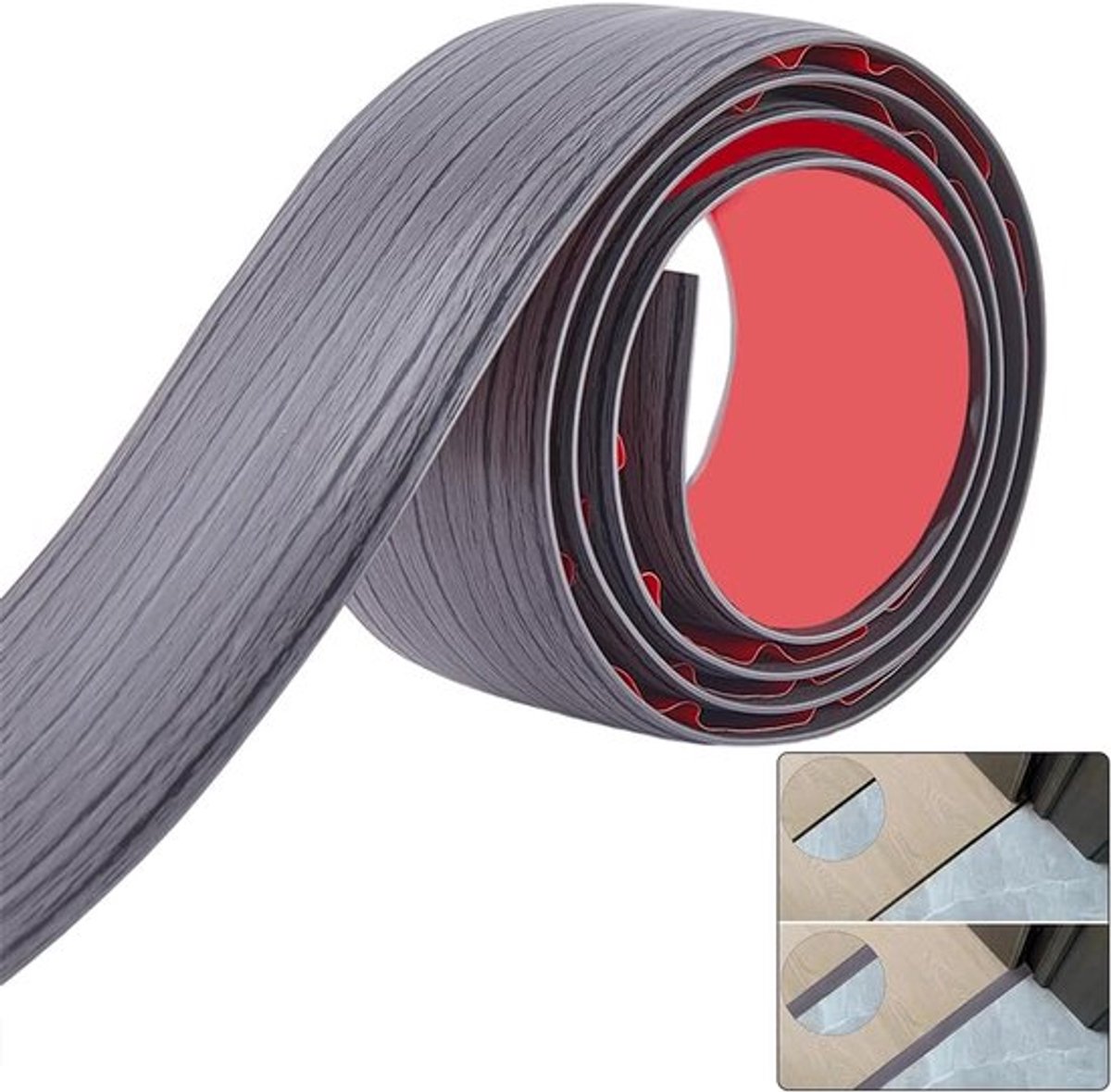 Vloerovergangstrip - zelfklevend - 1,2 m x 5 cm - PVC-afdekking - randafwerking - houtnerf
