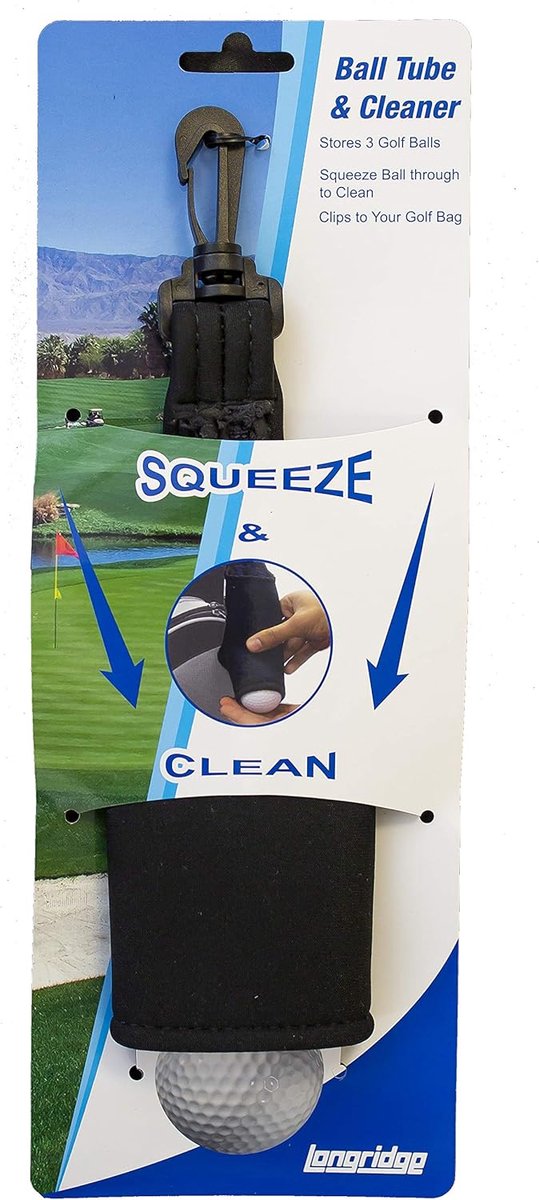 Golfbal Tube - Ballenreiniger - Golfen - Reinigende Werking - 3 Ballen - Zwart — afbeelding 4
