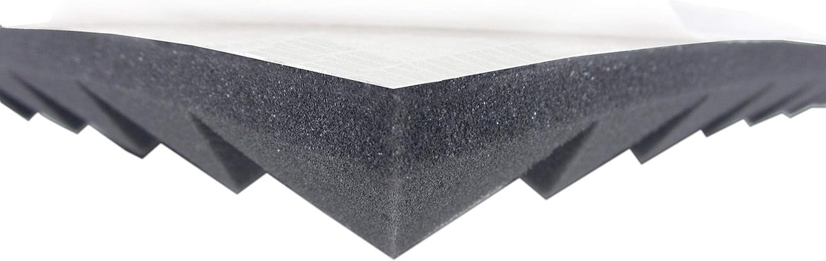 Akoestisch Schuim Piramide - Geluidsisolatie Mat - Geluidsdemping Kamer - Zelfklevend - 49 x 49 cm - Antraciet