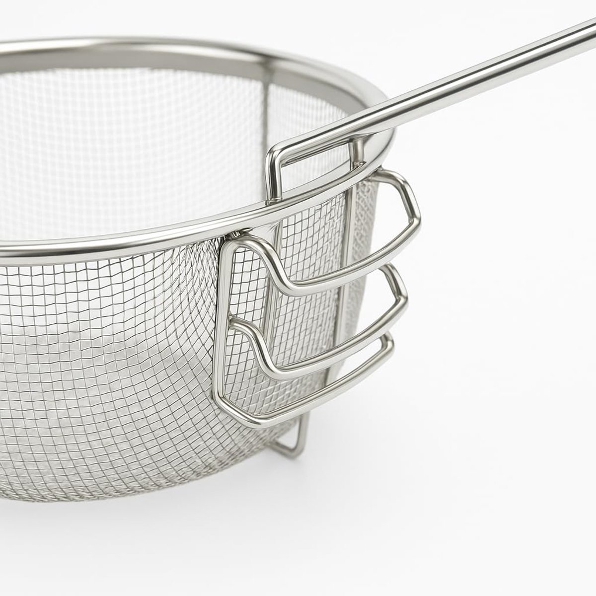 Mand met Handvat en Frituurpanhaken - Ronde Frituurmand - Roestvrij Staal - 23 cm