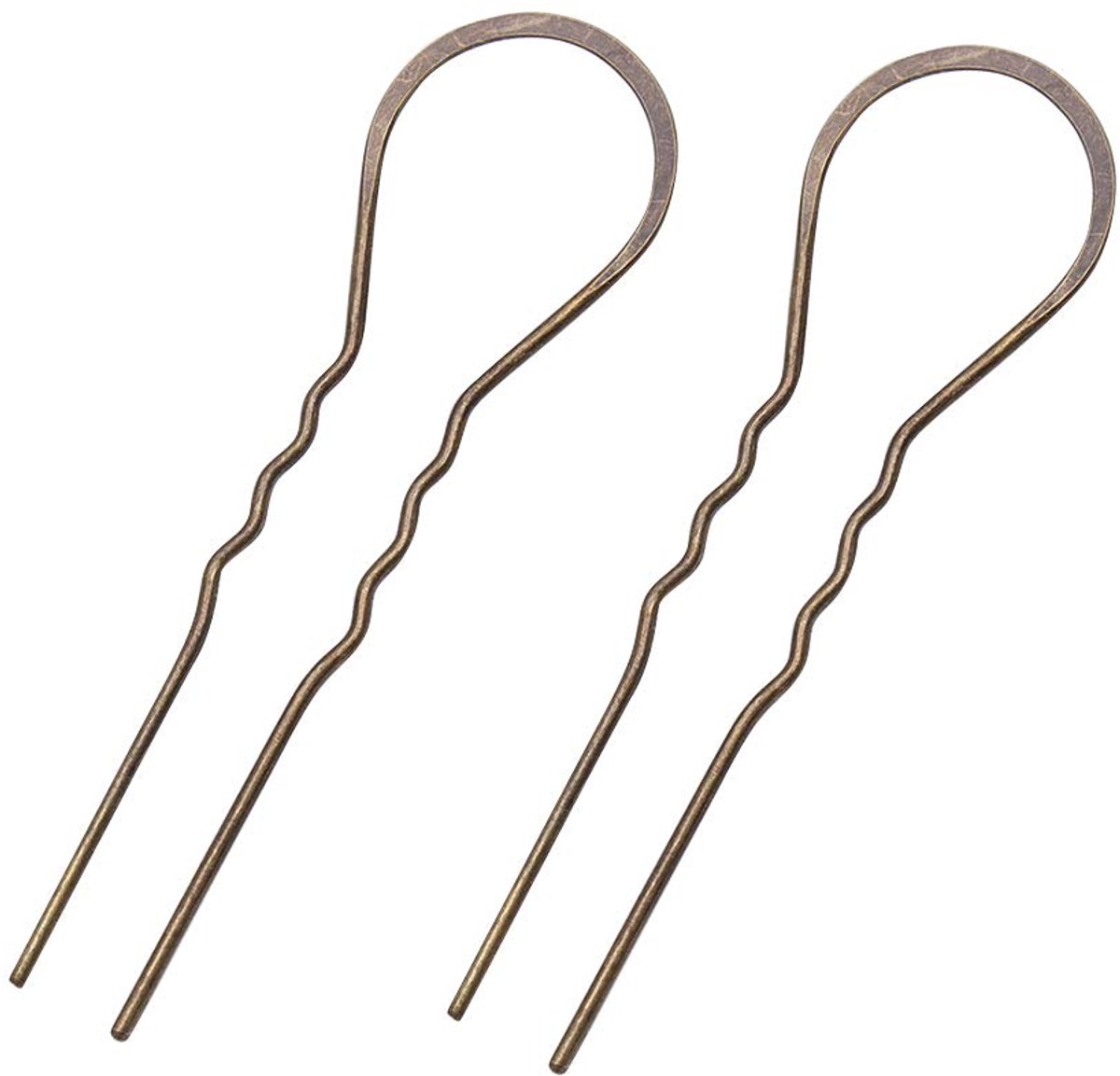 U-vormige haarspelden haarvork DIY handwerk voor vrouwen meisjes 10 stuks (oude brons)