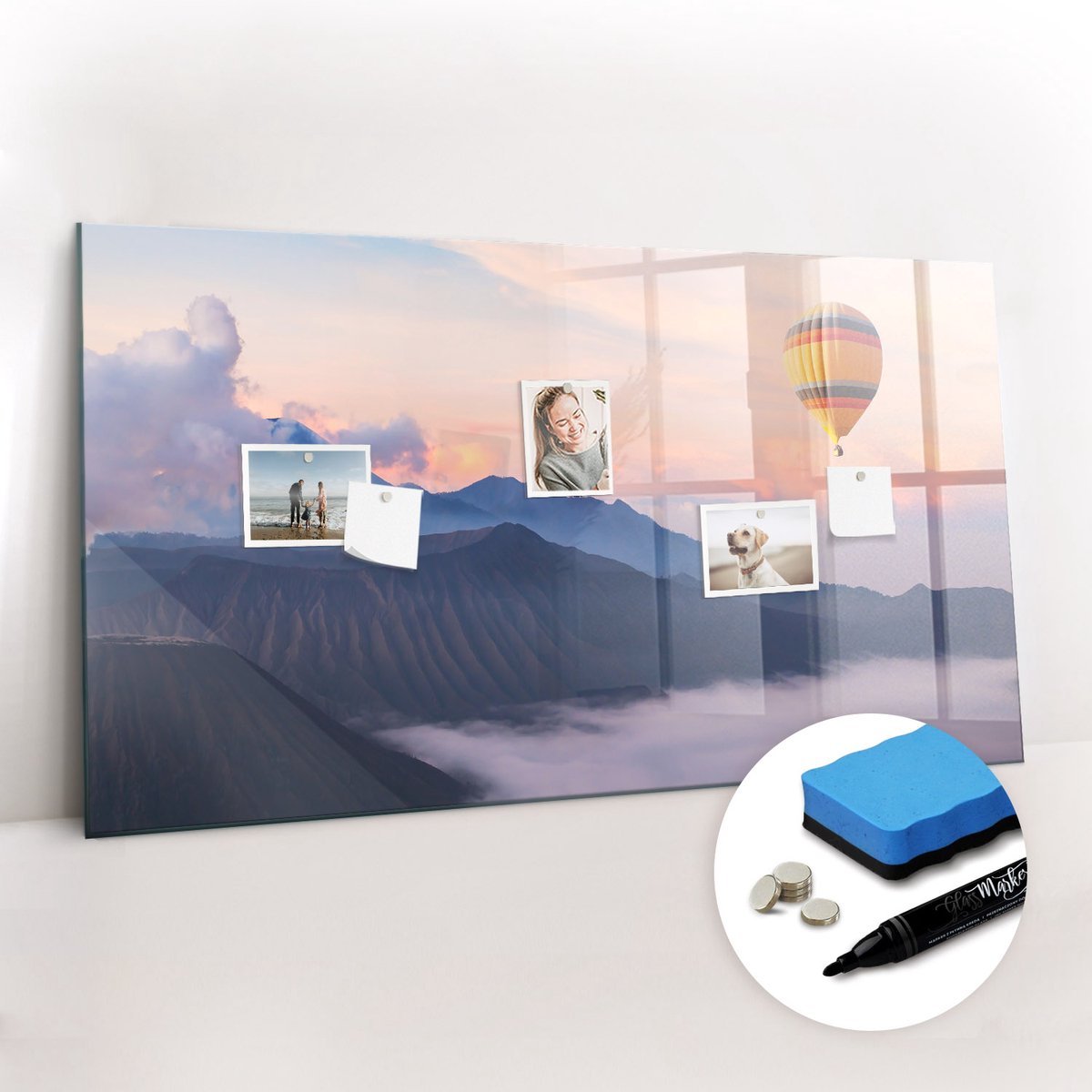 Tulup Whitebord - Prachtig landschap - 120 x 60 cm - Veelkleurig Magneetbord Foto - Gratis 5 Sterke Magneten + Whiteboard Marker & Wisser - Interieur Accessoires Kantoor - Foto Magneetbord - Productiviteit Tools
