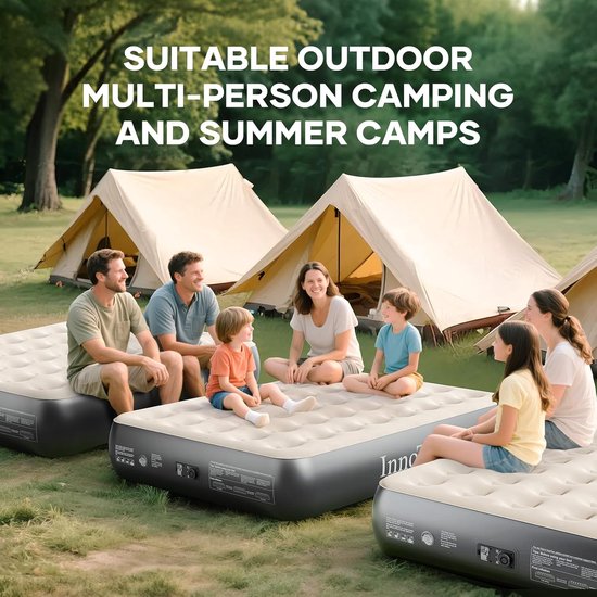 Luchtbed Vol Met Ingebouwde Pomp - 33 cm Hoog Comfort - Duurzaam Opblaasbaar Matras voor Gasten en Camping — afbeelding 3