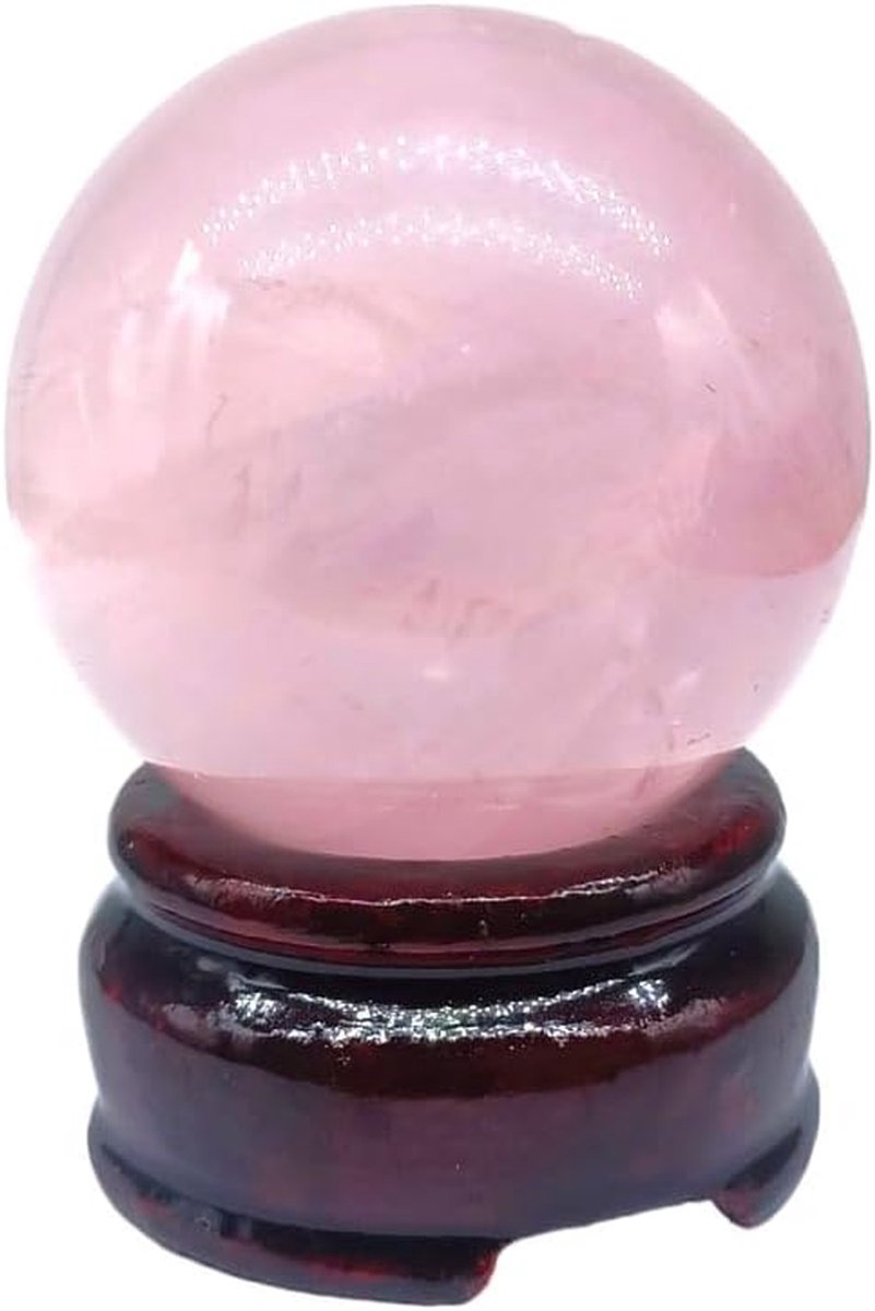 Kristallen Bol - Natuursteen Mineraal - Decoratie Huis - Rozenkwarts - 5 cm - Roze