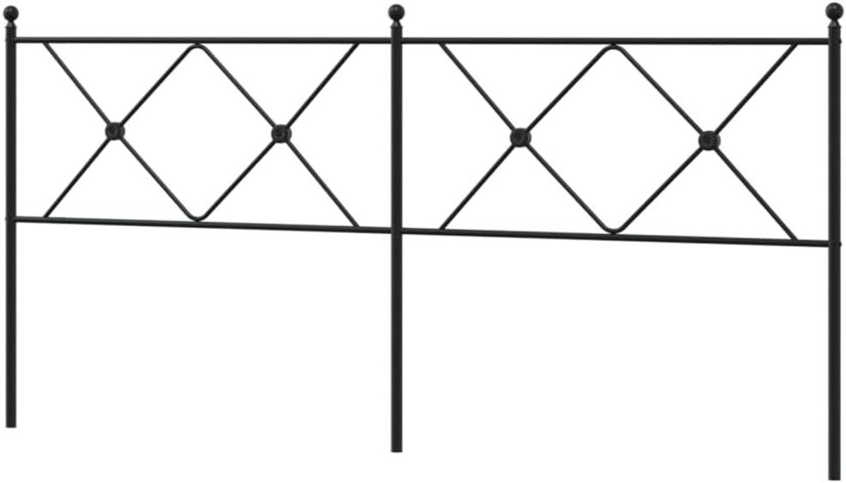 Hoofdbord Metaal - Bedombouw Hoofdsteun - Rugsteun Lezen - Robuuste Stalen Constructie - 180 cm breed - Zwart
