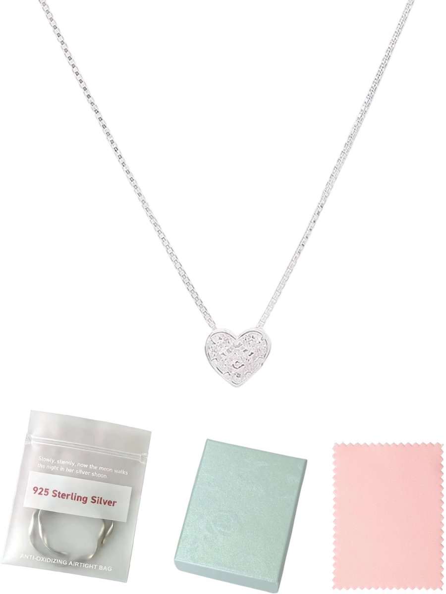 Hartketting voor dames, zilveren ketting, eenvoudige hartketting, waterdicht, sieraden voor meisjes, vrouwen, vriendinnen