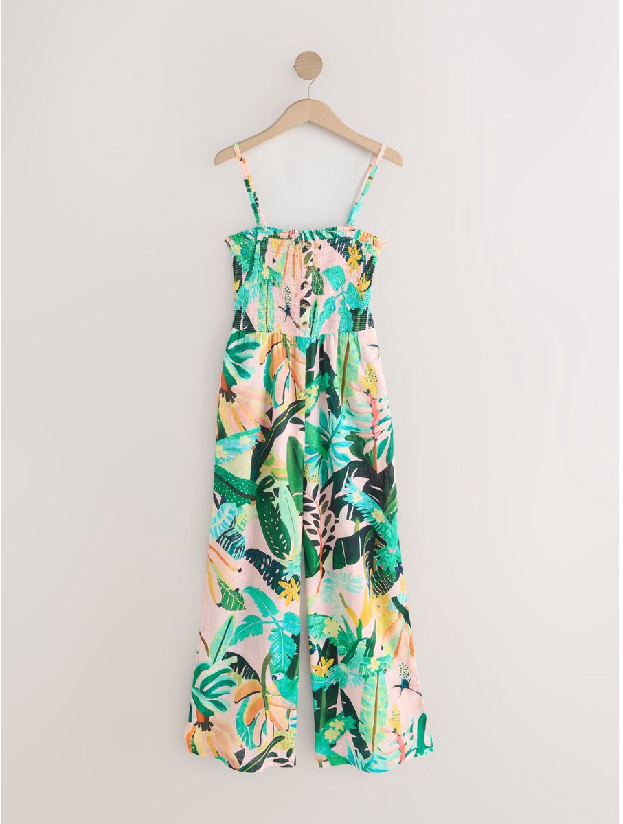 Next - Dames - Bandeau-jumpsuit met afneembare bandjes van linnenmix - Tall - Roze