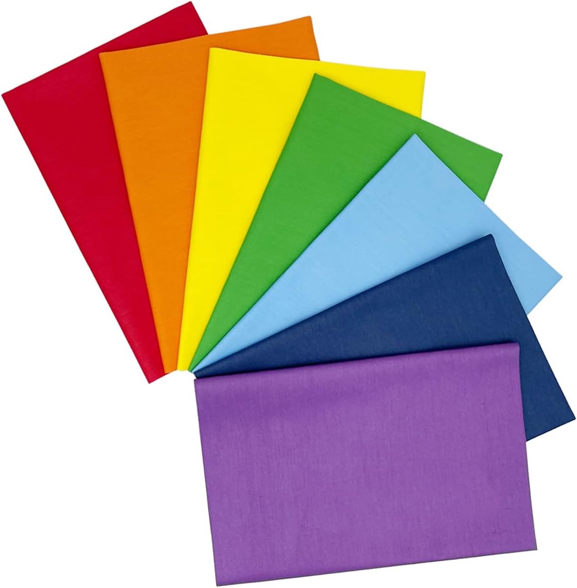 7 Stuks Regenboog Effen Kleuren 45x52cm Dikke Kwarten 100% Katoen Twill Stof voor Naaien, Quilten, Handwerk en DIY Decoratie