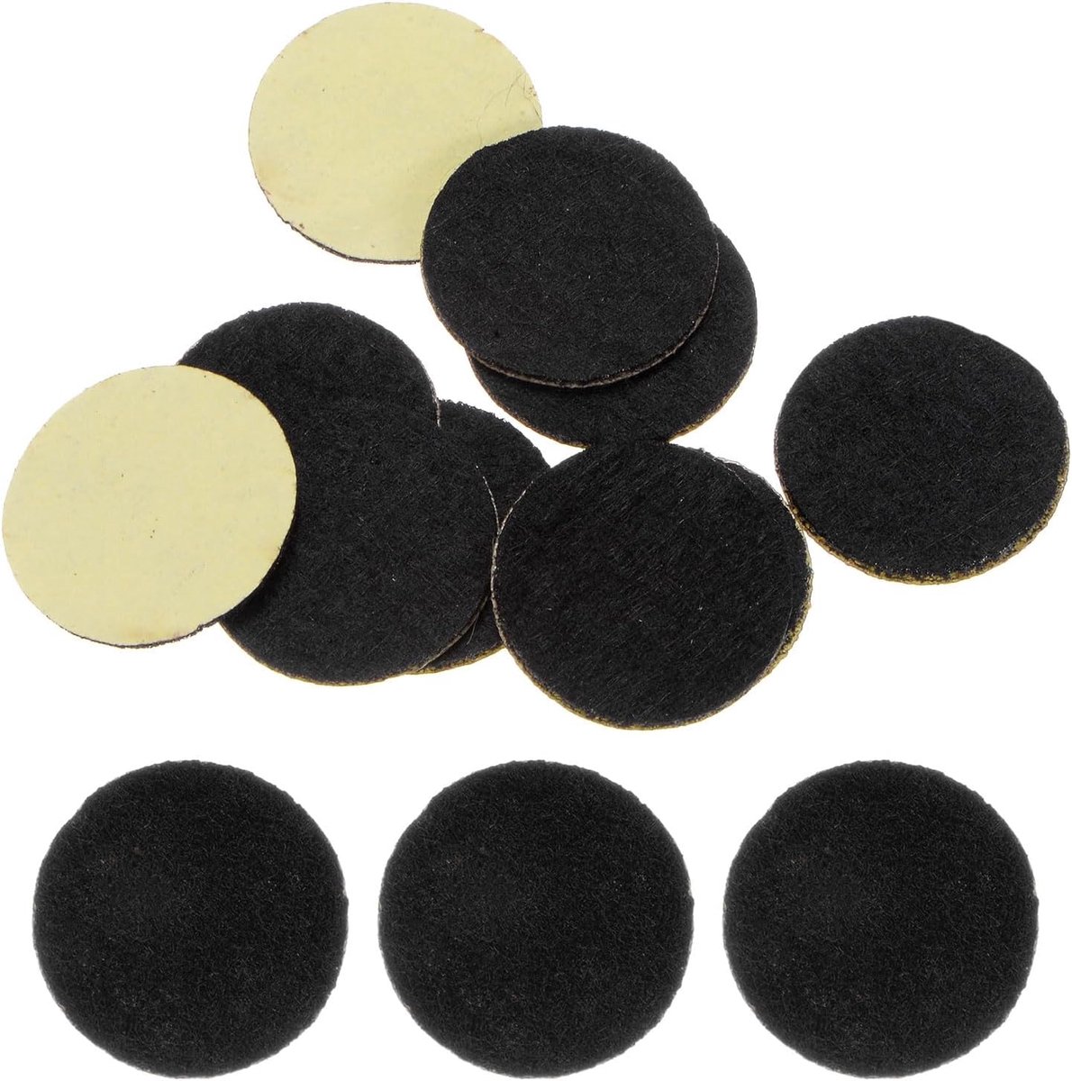 10 stuks ronde zelfklevende viltcirkels, 20 mm 3/4" voorgesneden viltstickers van niet-geweven mini viltstof voor doe-het-zelf naaihandwerkprojecten, zwart