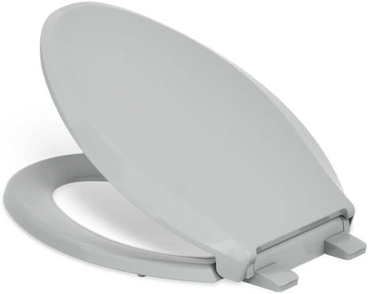Toiletbril - Zitting Deksel - Badkamer Upgrade - Stilsluitend Deksel - Langwerpige Vorm - IJs Grijs