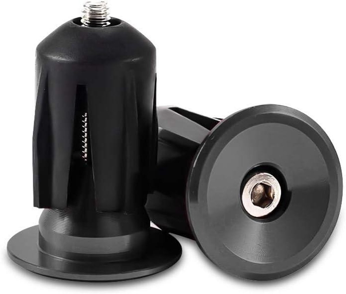 Fiets Stuurdoppen - Handvat Caps - Fietsen Beschermen - Lichtgewicht Aluminium - 1 Paar - Zwart