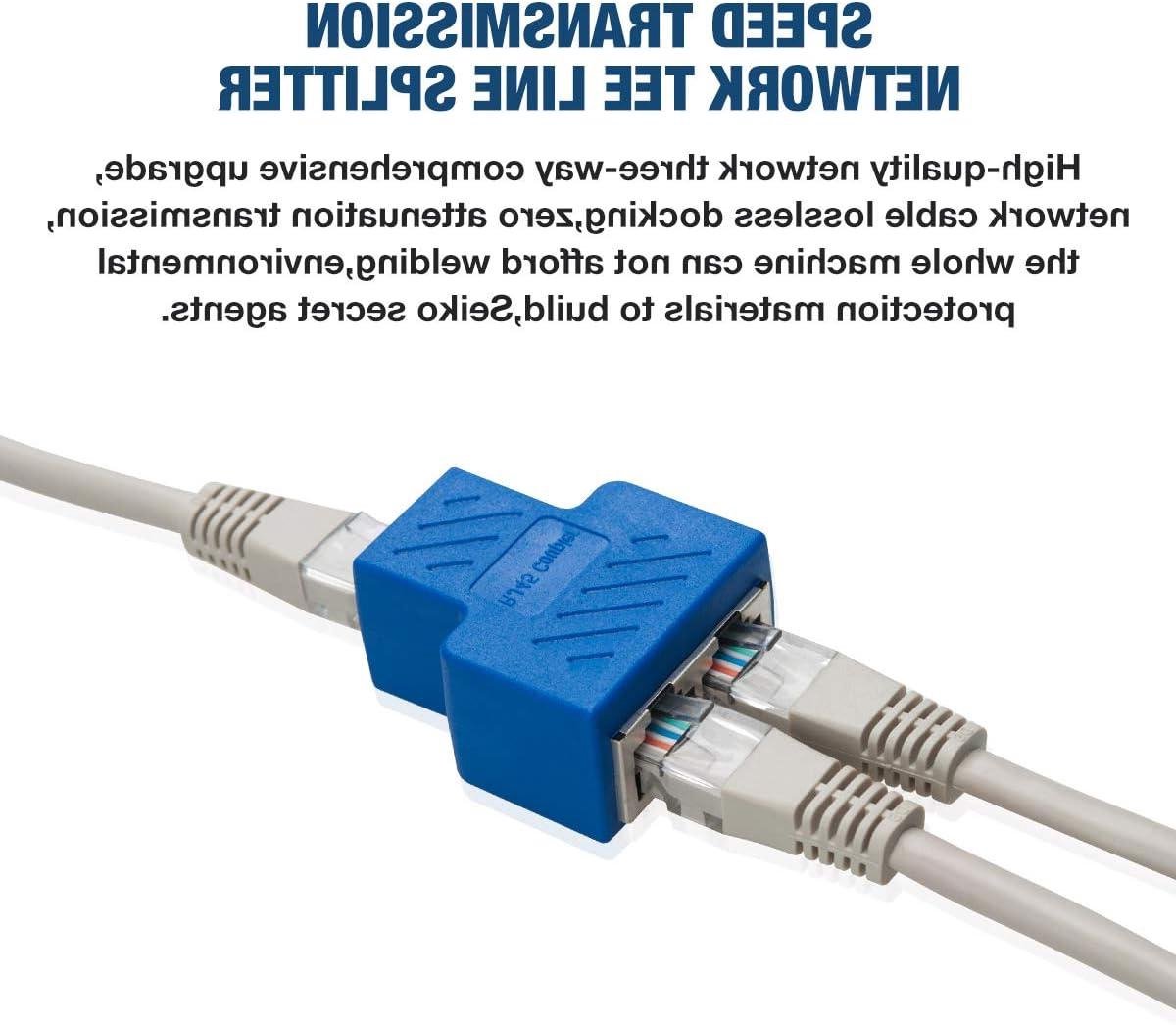 RJ45 Splitter Adapter - Netwerk Connector - Ethernet Kabel Verlengen - Dubbele Vrouwelijke Poort - 2 Stuks - Blauw