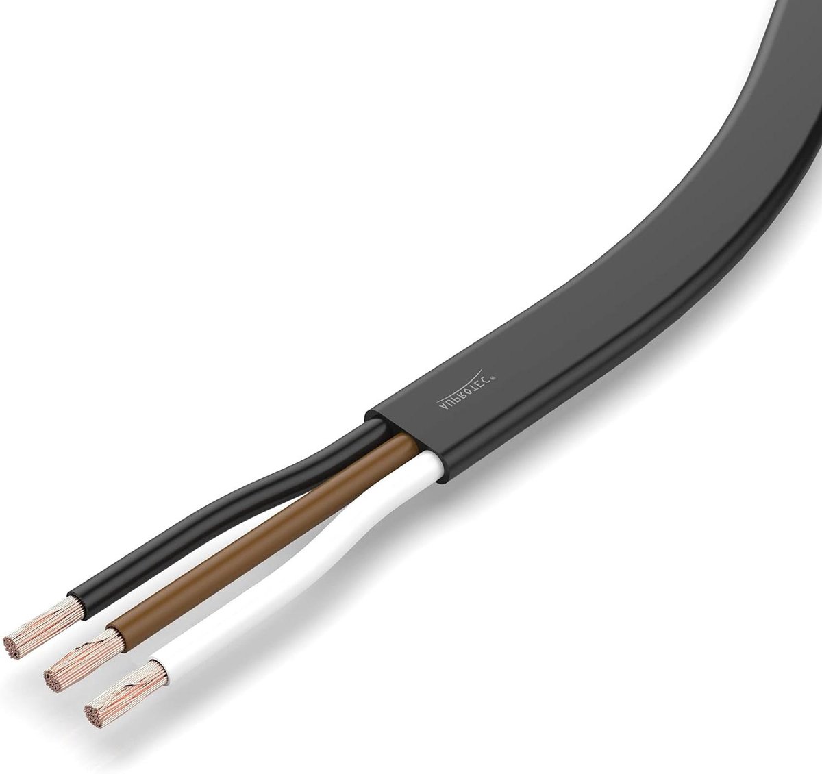 Voertuigkabel 3-polig - Flexibele stroomkabel - Aanhanger verlichting - Per meter leverbaar - 3 x 15 mm² - Zwart