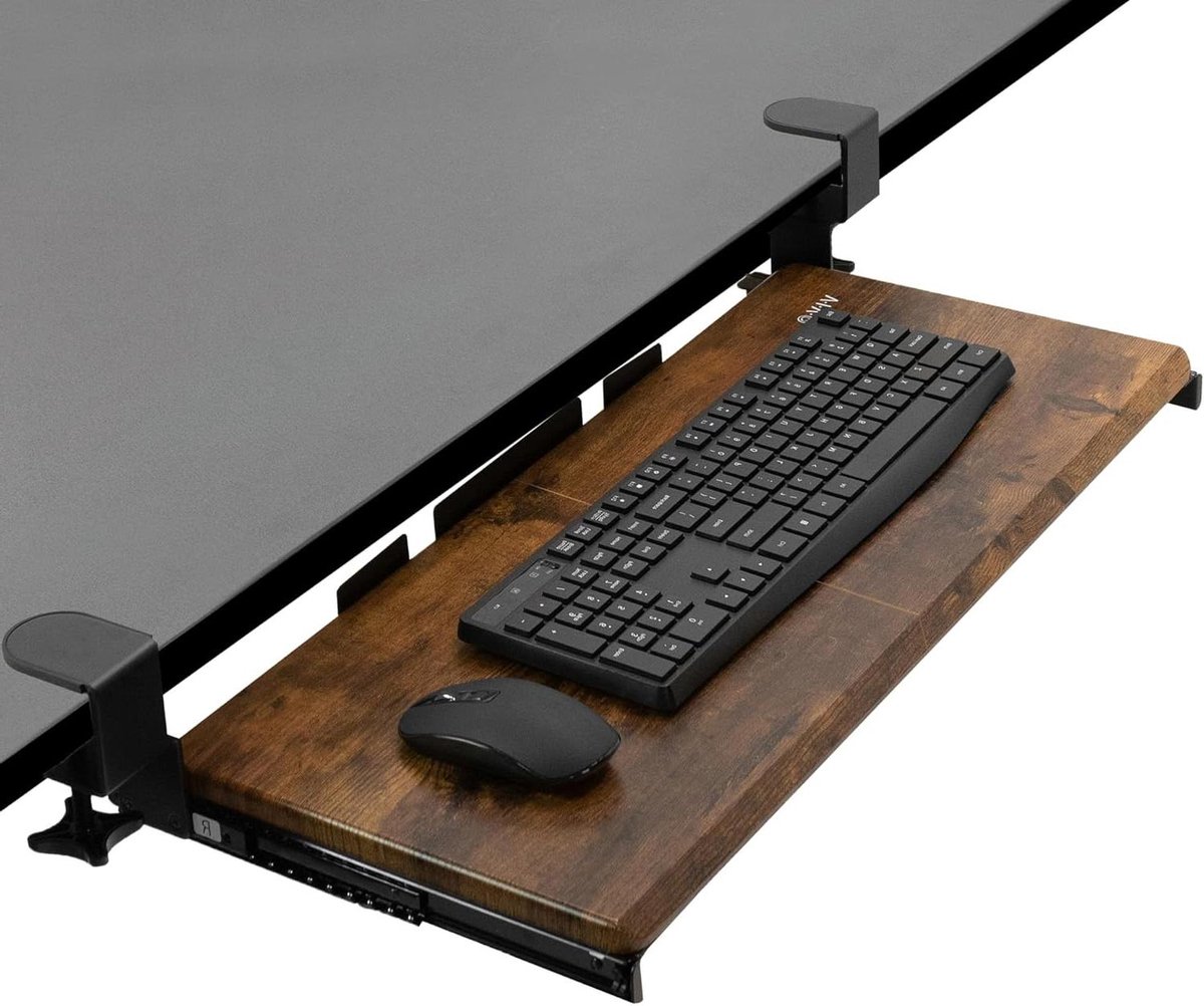 Bureau Lade - Onderbouw Platform - Bureau Organisatie - Verstelbare Klemmen - 68.5 cm Breed - Vintage Bruin
