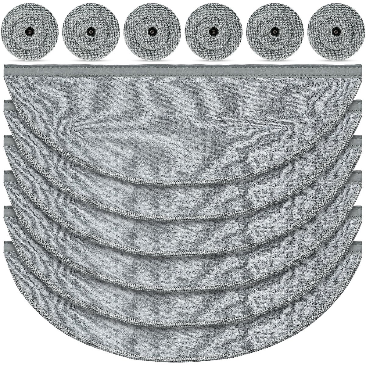 Dweildoekenset voor Roborock Saros 10 robotstofzuiger, 6 dweilen en 6 zijwissers, zilverionen microvezel VibraRise 4.0 dweilsysteem, accessoires