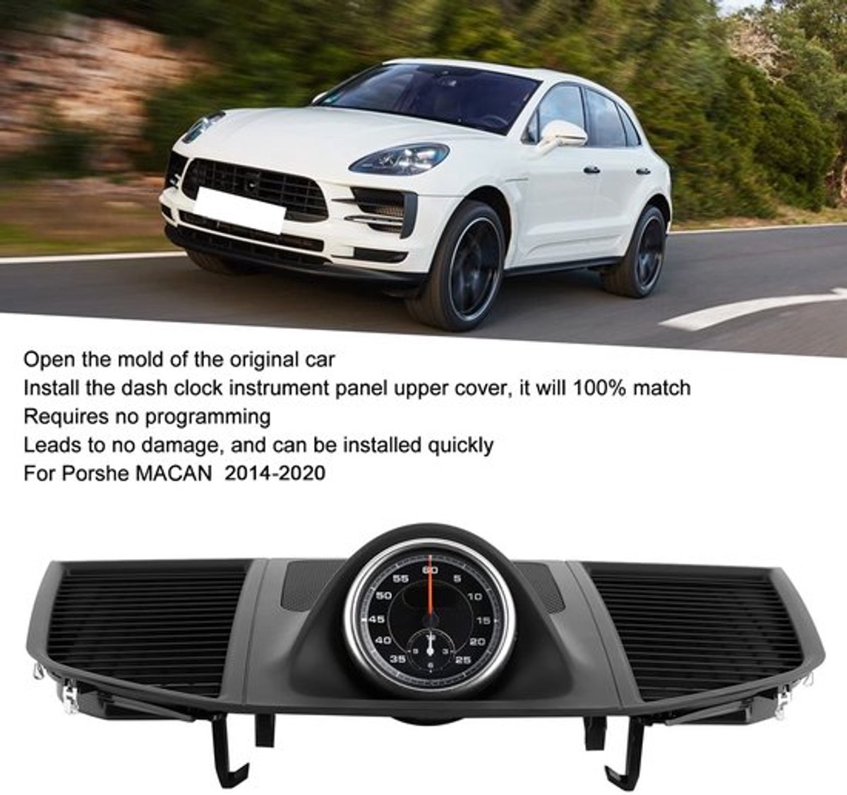 Aladdien - Auto Dashboard Klok - Professionele Dash Klok - Zwart