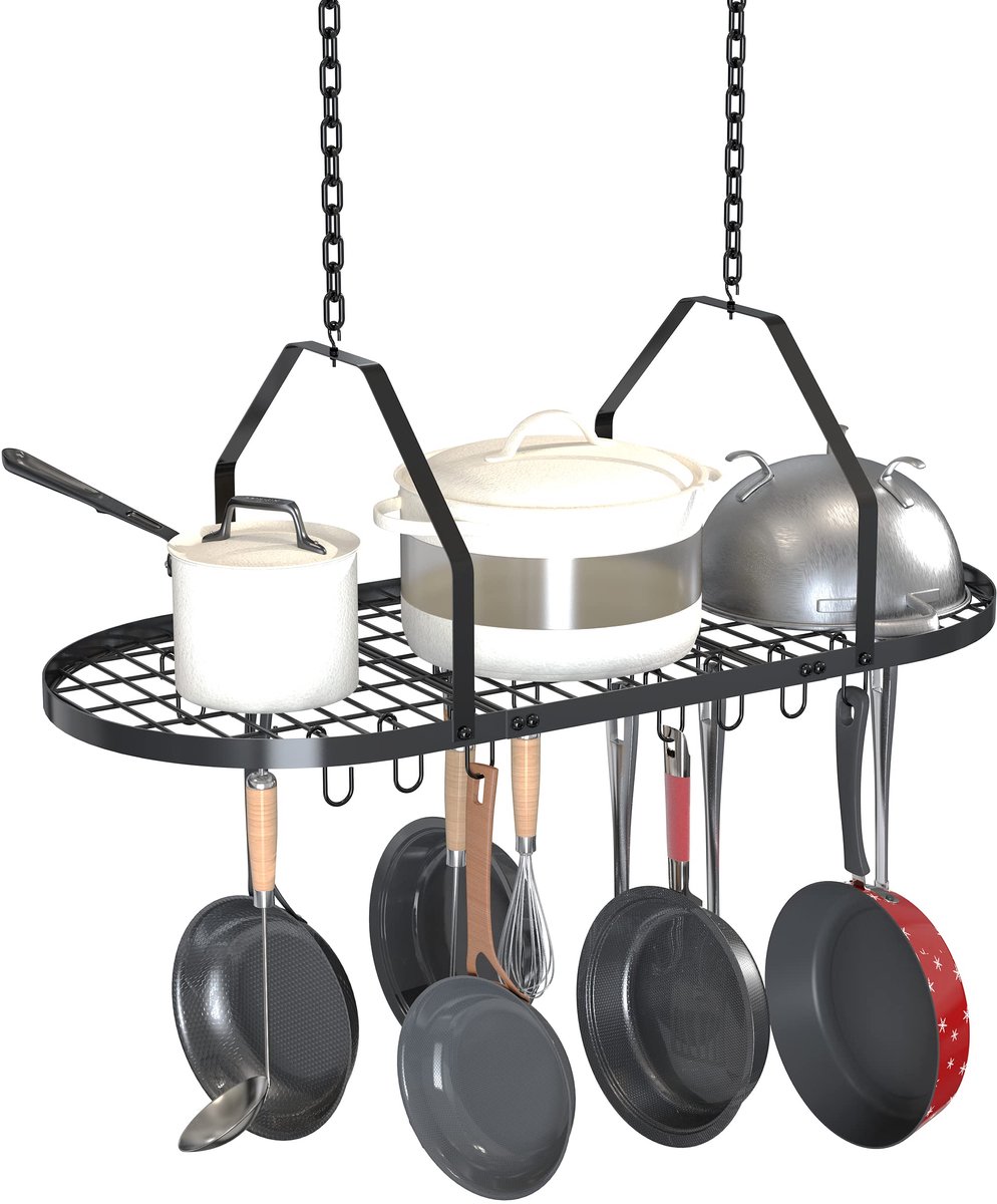 Plafondpot en panrek, keukenpot organizer opbergrek, multifunctionele organizer voor thuis