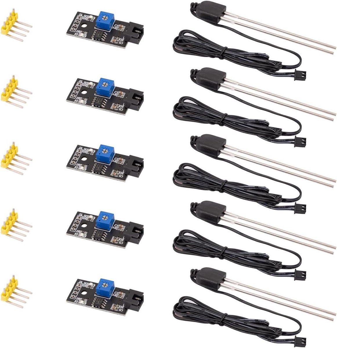 Bodemvochtsensor - Vochtigheidsmeter Plant - Automatische irrigatie - Corrosiebestendige sonde - 3 stuks - Zwart