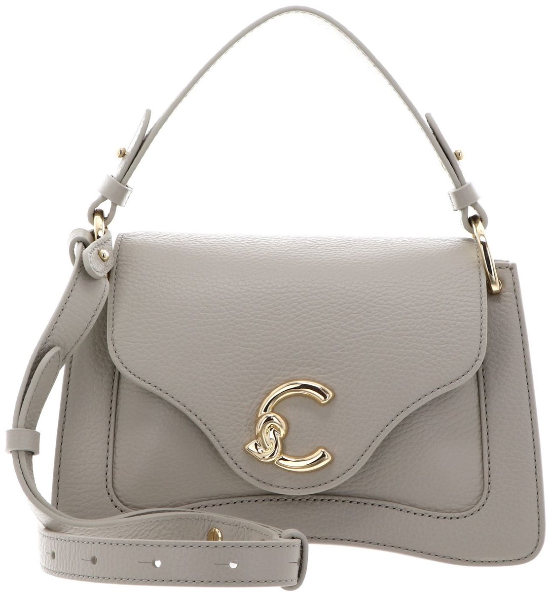 COCCINELLE Leren schoudertas handtas C-Me Handbag Grained Leather Eucalipto groengrijs