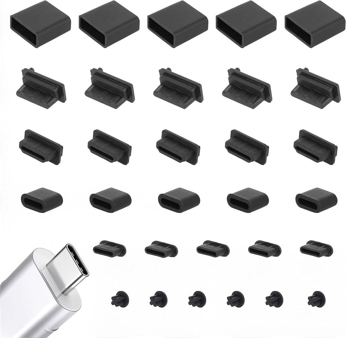 Beschermdoppen Set - Poort Covers - Apparaten Beschermen - 30 Stuks 6 Types - 6.35 x 4.6 x 1.8 cm